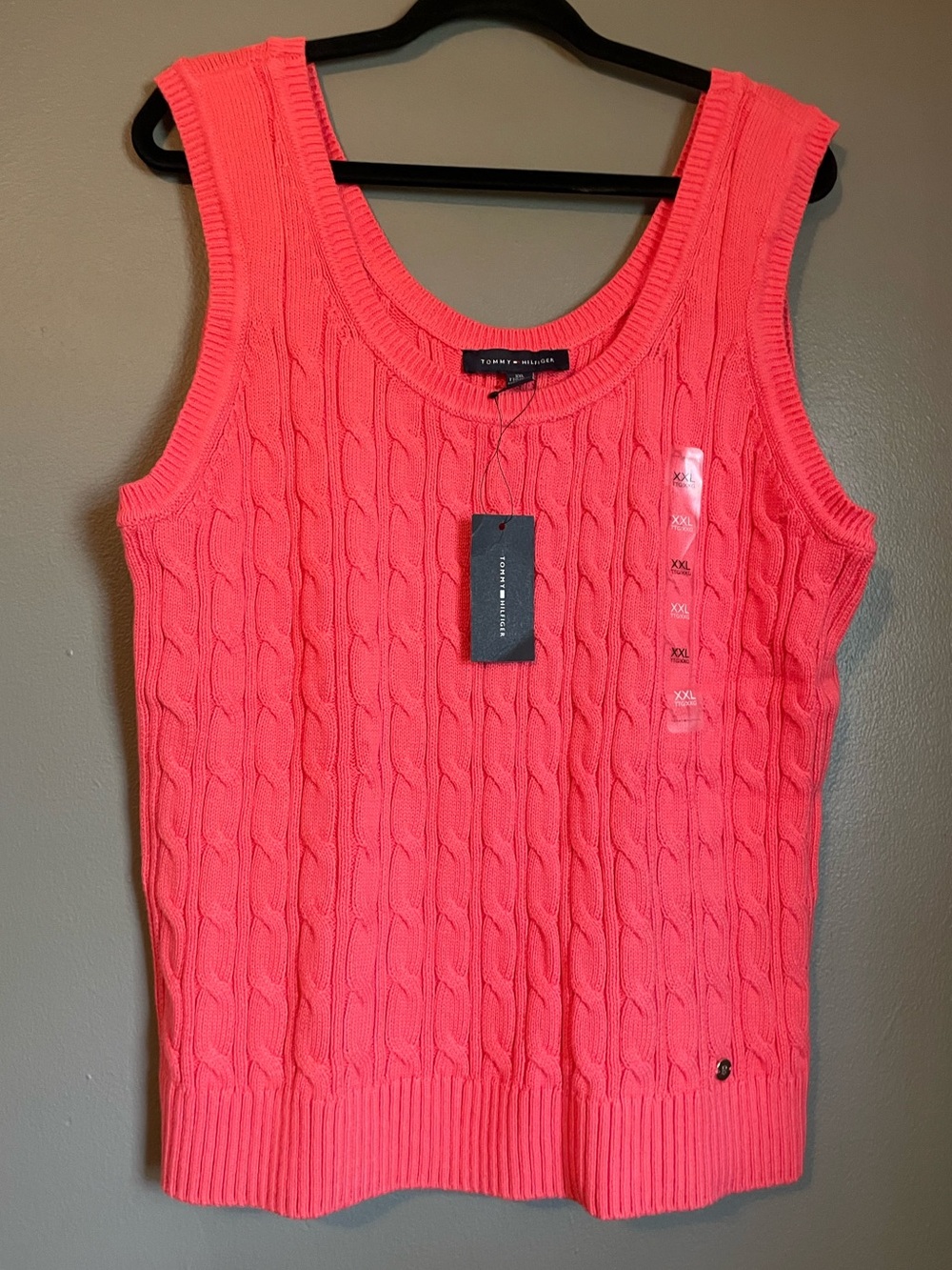 NWT Tommy Hilfiger Sz XXL Coral Sleeveless Tank Blouse Top Shirt Vest Ret $59!
